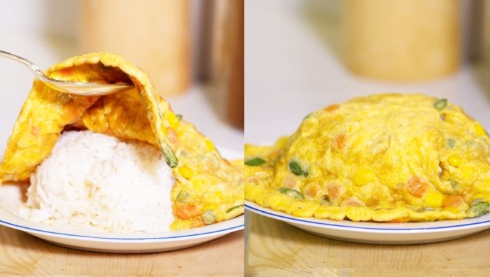 nasi putih telur dadar