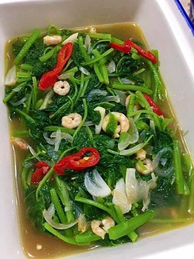sayur bayam tumis