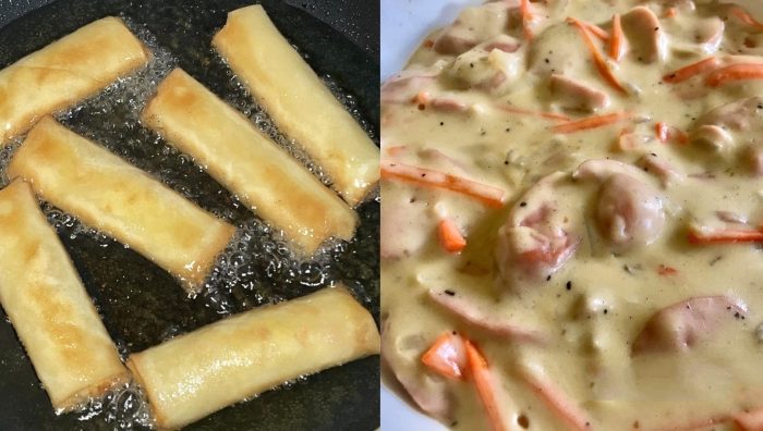 cara buat popia carbonara