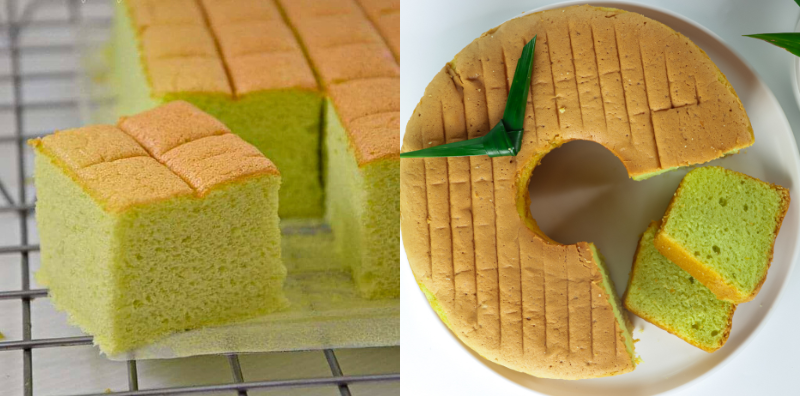 kek pandan ogura