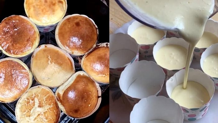 mini burnt cheesecake