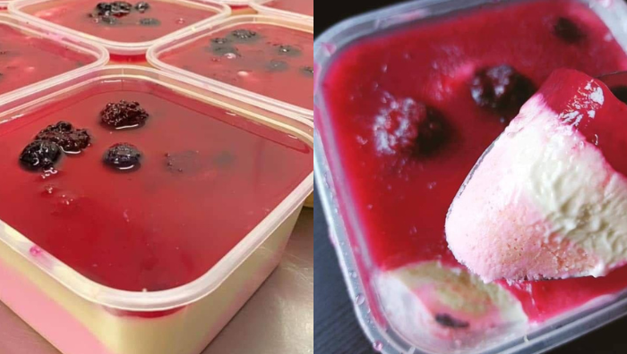 resepi puding strawberry