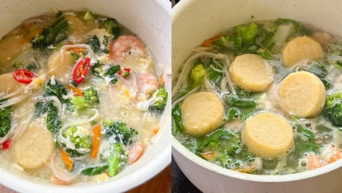 sup sayur tauhu telur