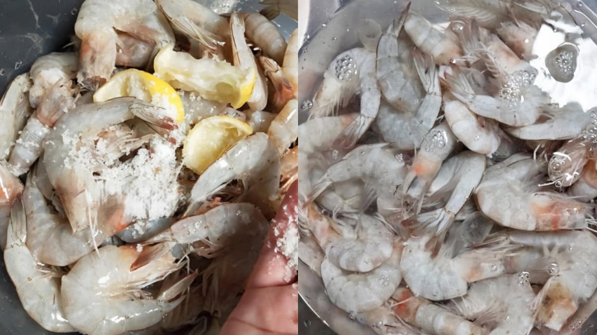 cara bersihkan udang