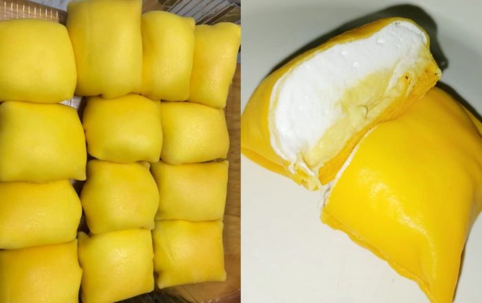 resepi durian crepe gebu