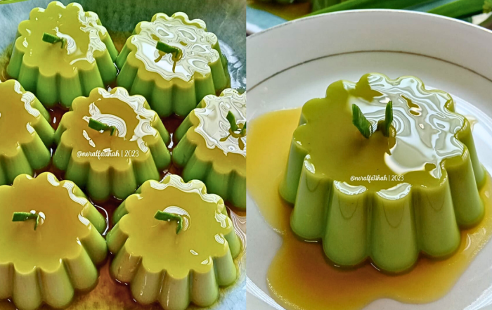 resepi puding karamel pandan