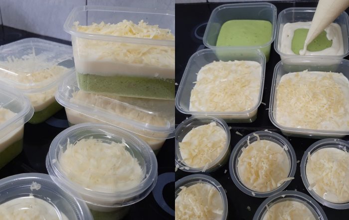 kek pandan cheese leleh