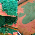 Cara Buat Kek Minyak Pelangi, Guna Bahan Mudah Pun Elok Kejadiannya!