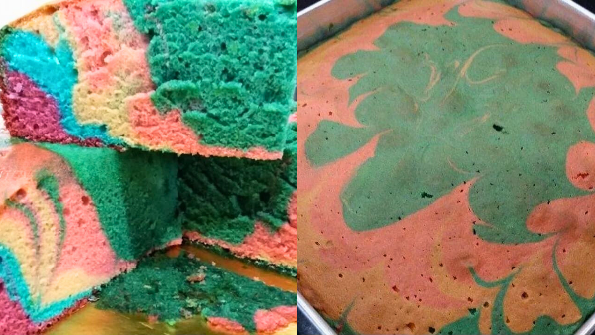 kek minyak pelangi