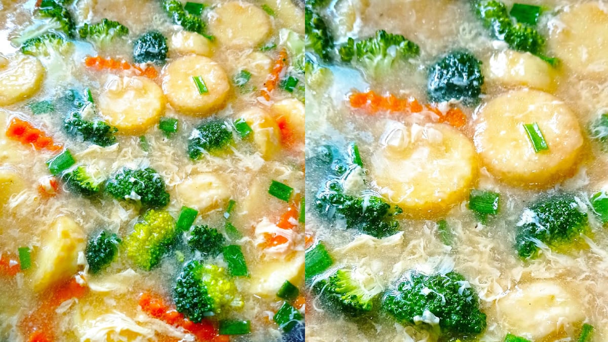 resepi sup tofu telur