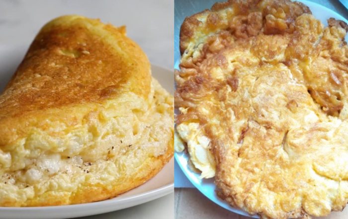 buat telur dadar gebu