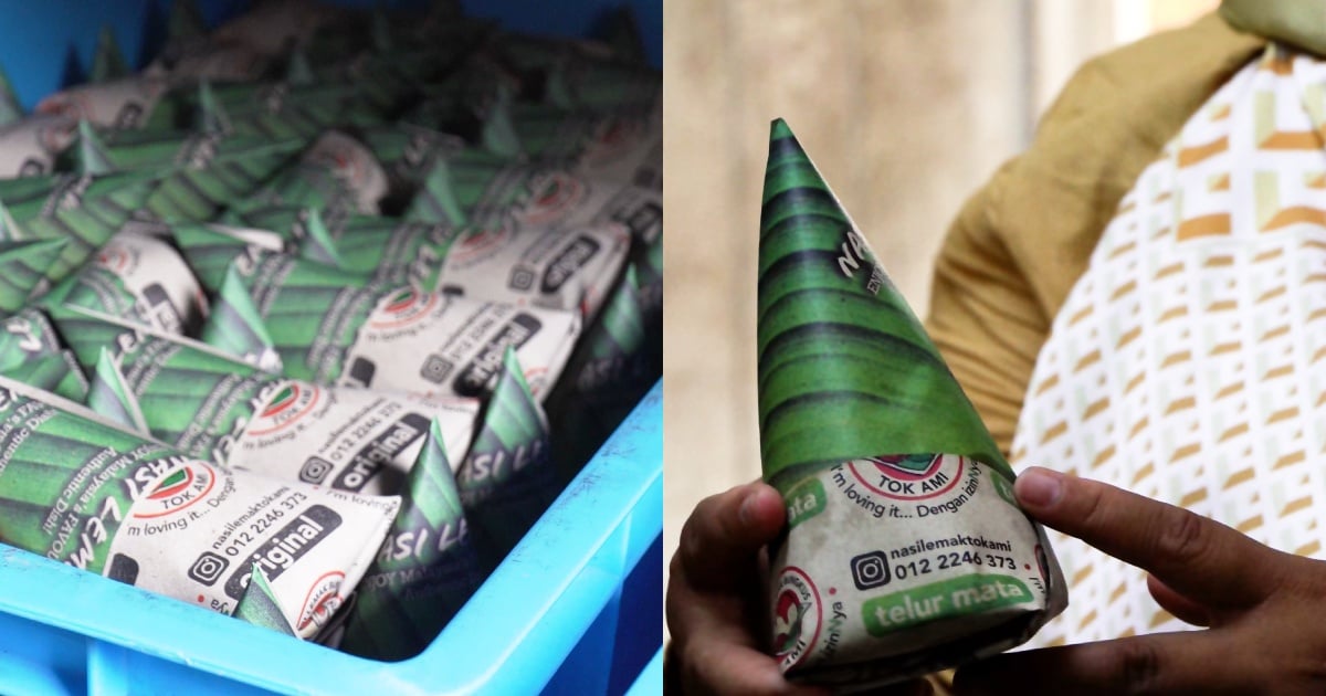 Resipi Warisan, Sambal Pekat & Bungkus Daun Pisang Jadi Tarikan Nasi Lemak Tok Ami