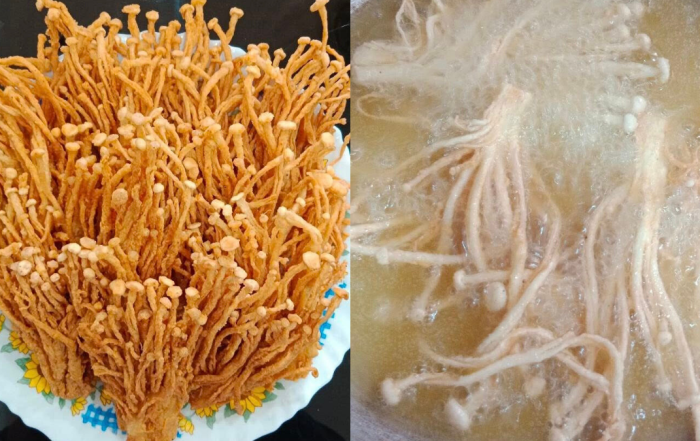 cara goreng cendawan enoki