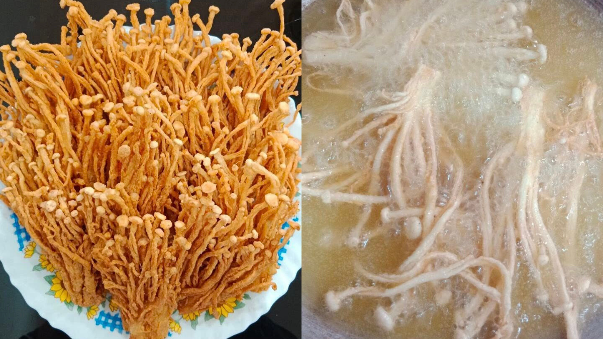 cara goreng cendawan enoki