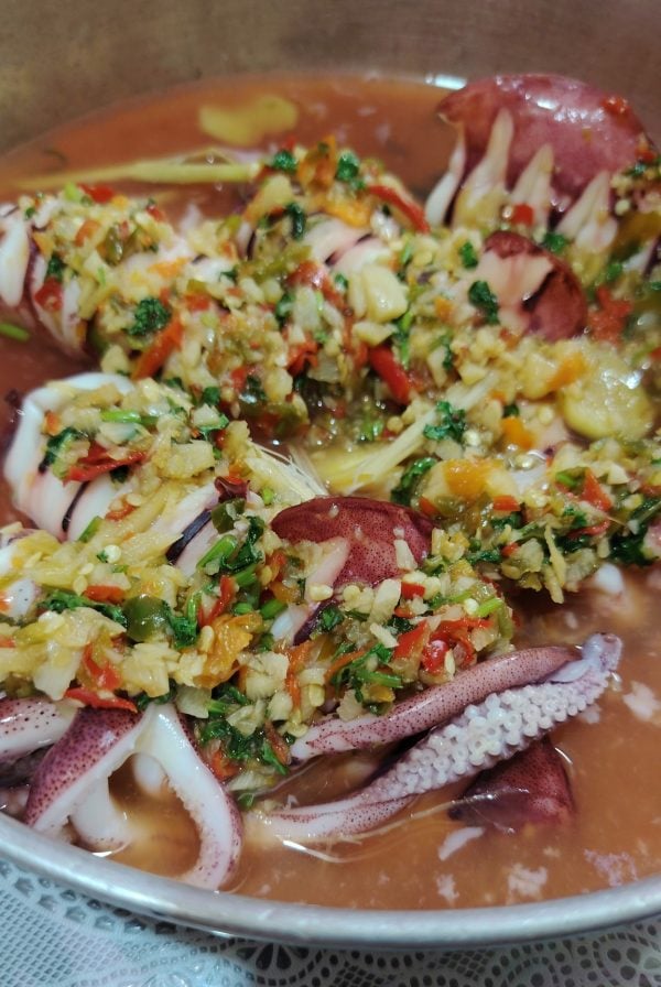 sotong masak stim