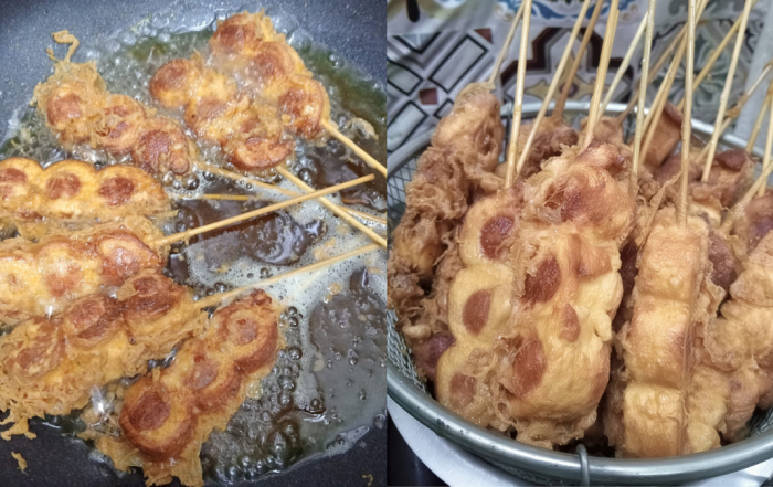 sate roti sosej