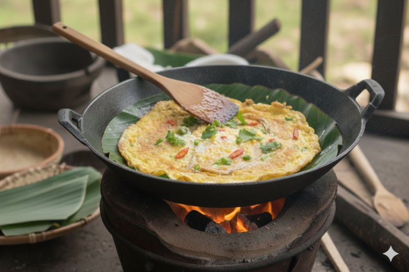 telur dadar tanpa minyak