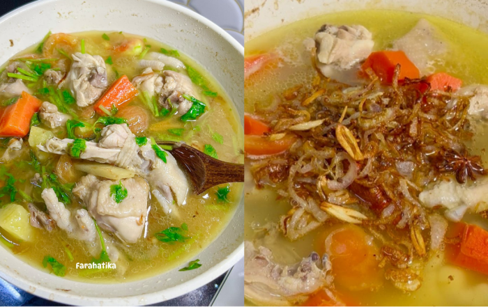 masak sup ayam