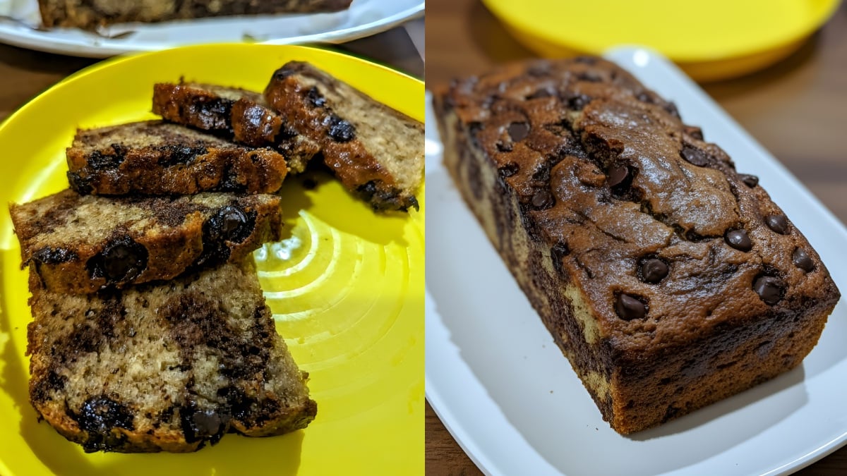 kek pisang coklat chip