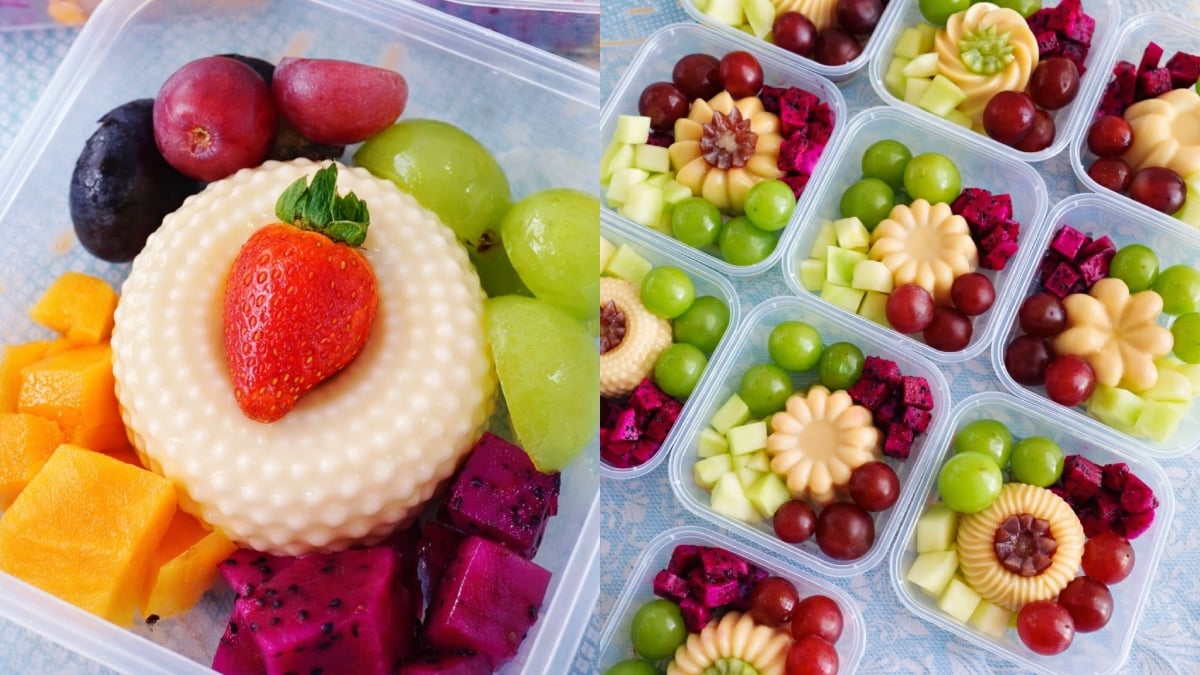 puding kastard buah