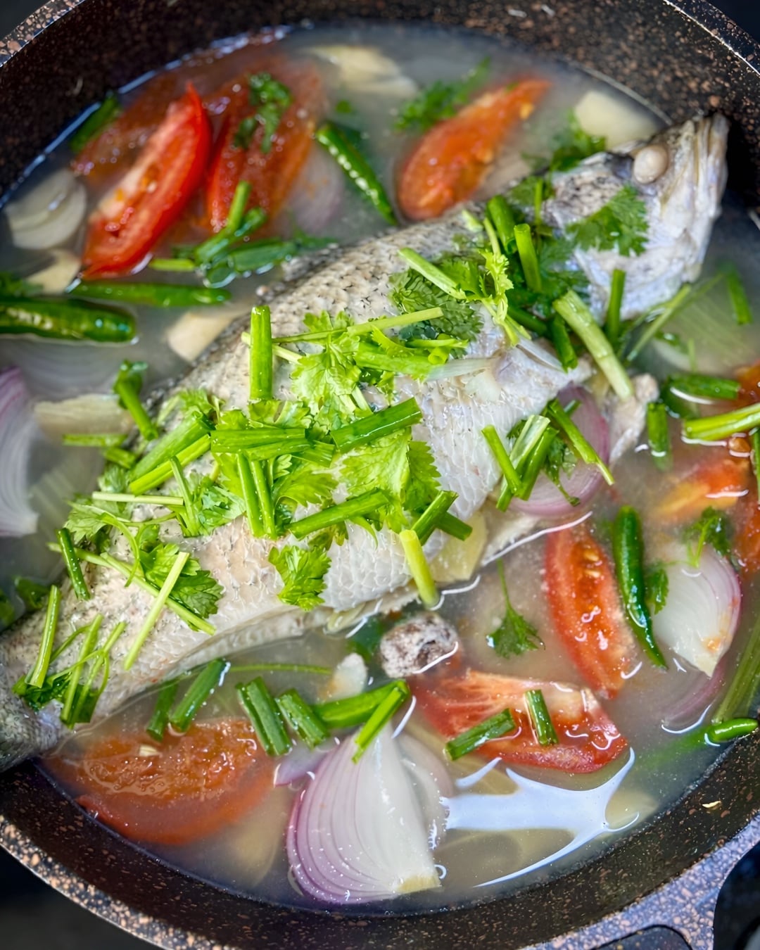 siakap masak asam rebus