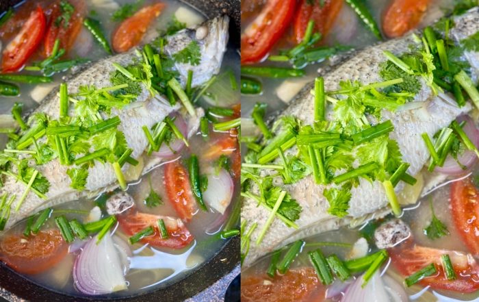 siakap masak asam rebus