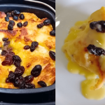 Resipi Puding Roti Air Fryer Dengan Sos Kastard, Hanya 8 Minit Dah Siap Masak!