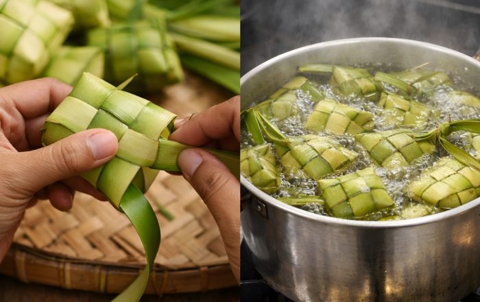 cara anyam ketupat