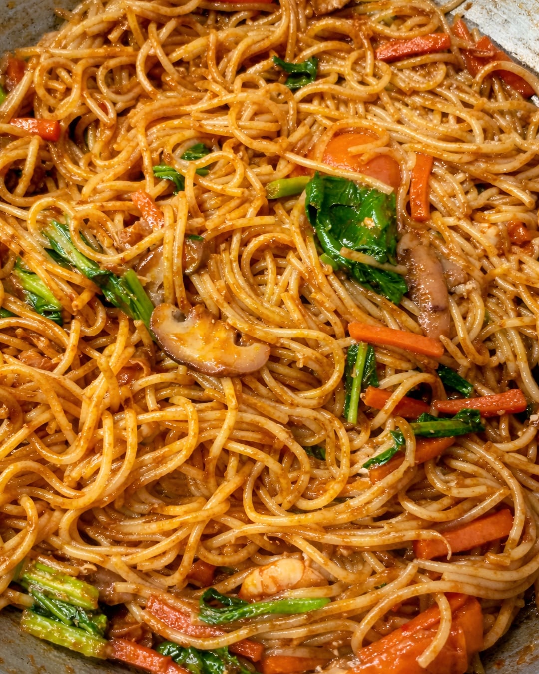 spaghetti goreng basah