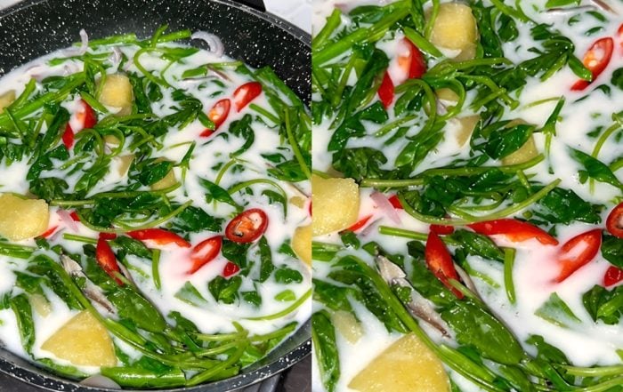 bayam masak lemak putih