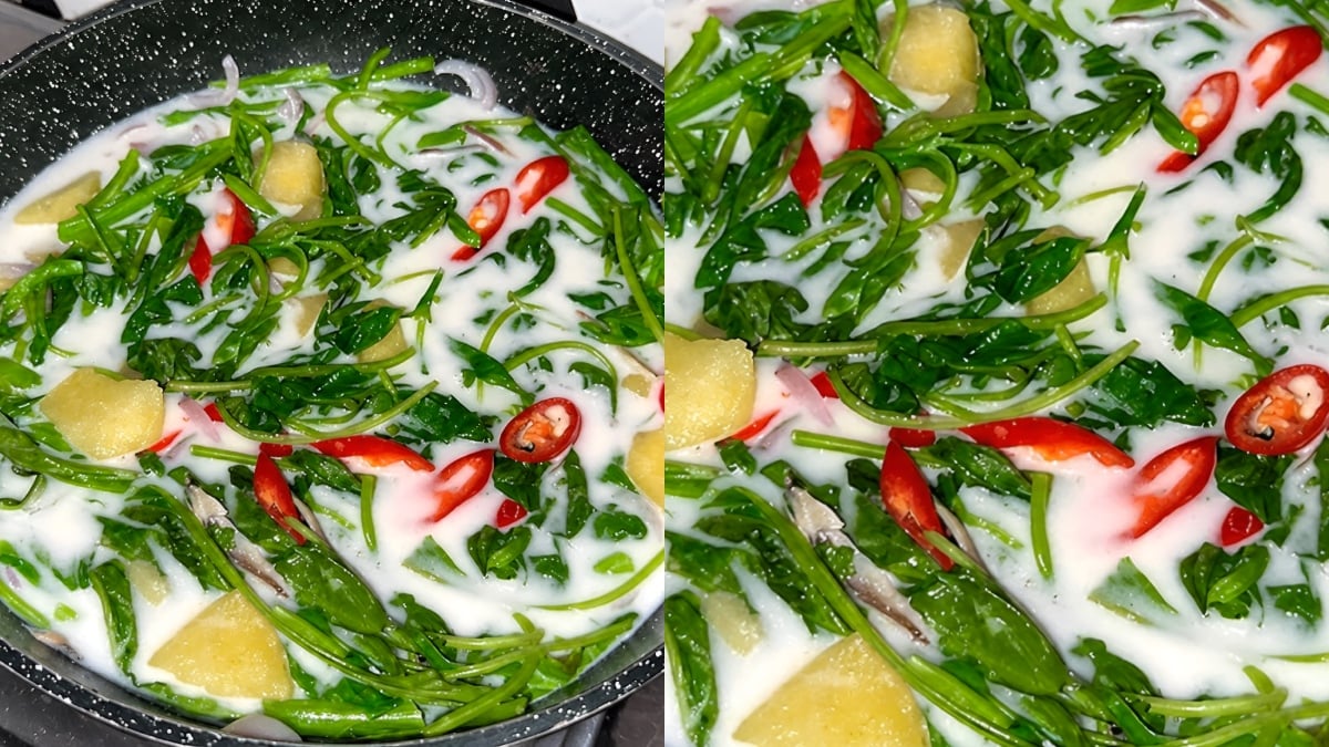 bayam masak lemak putih