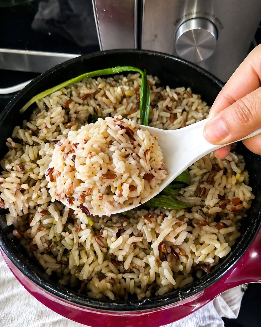 cara masak beras perang