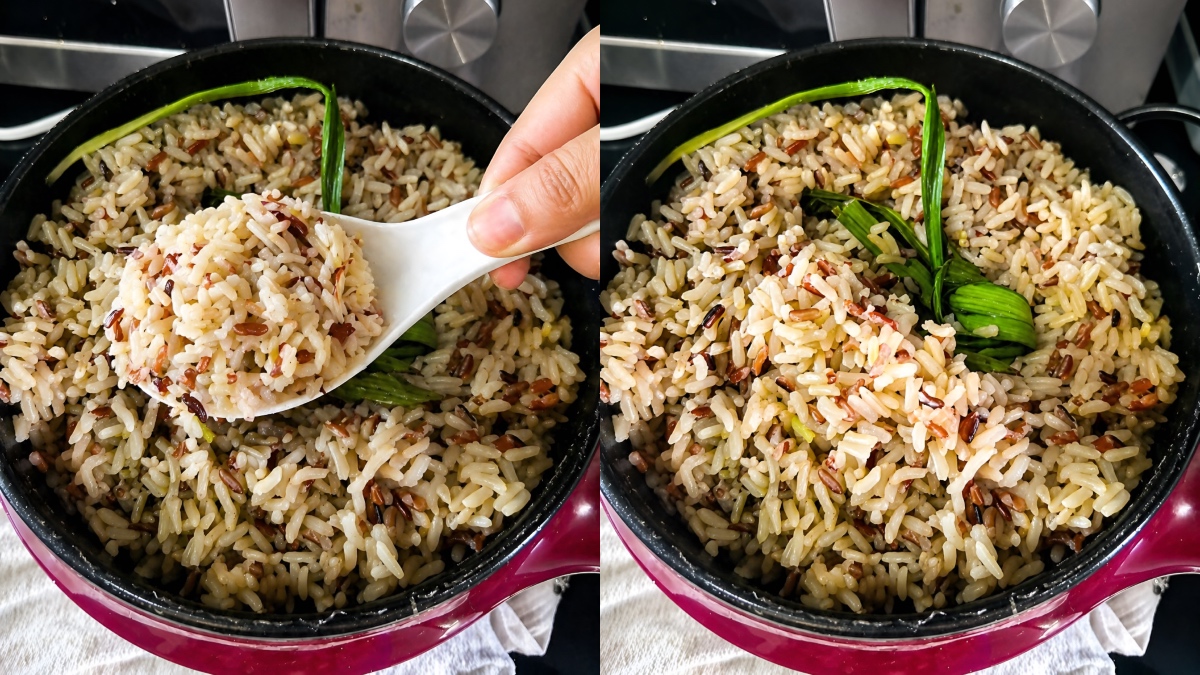 cara masak beras perang