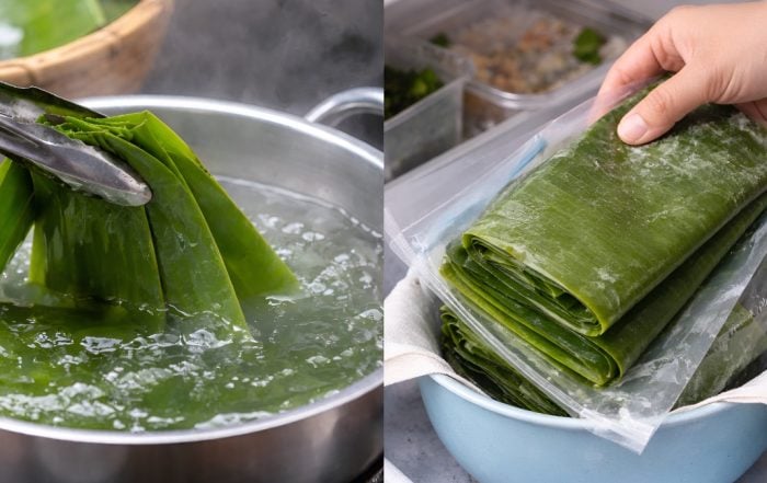 cara melembutkan daun pisang
