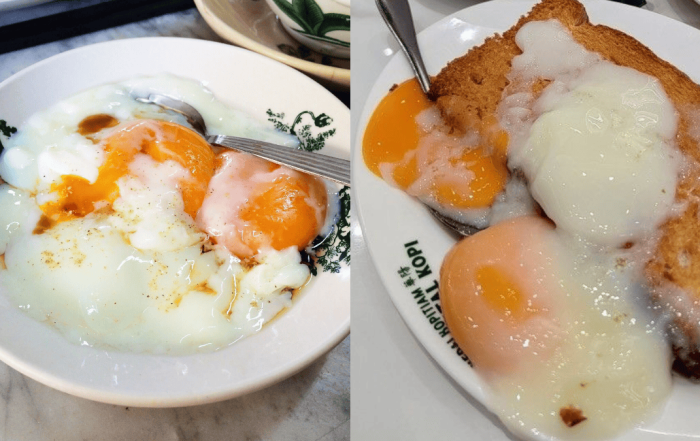 rebus telur separuh masak