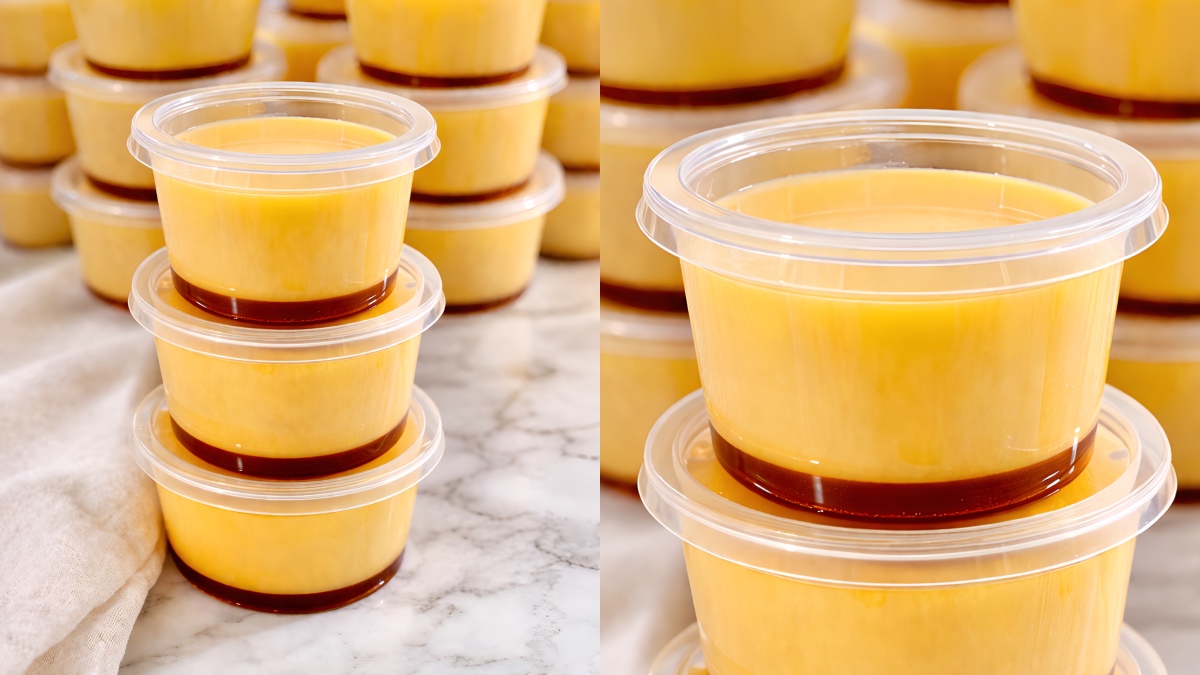 Puding Karamel Tanpa Telur Versi Cup Comel, Resipi Mudah & Jimat Untuk Jamuan Sekolah Anak