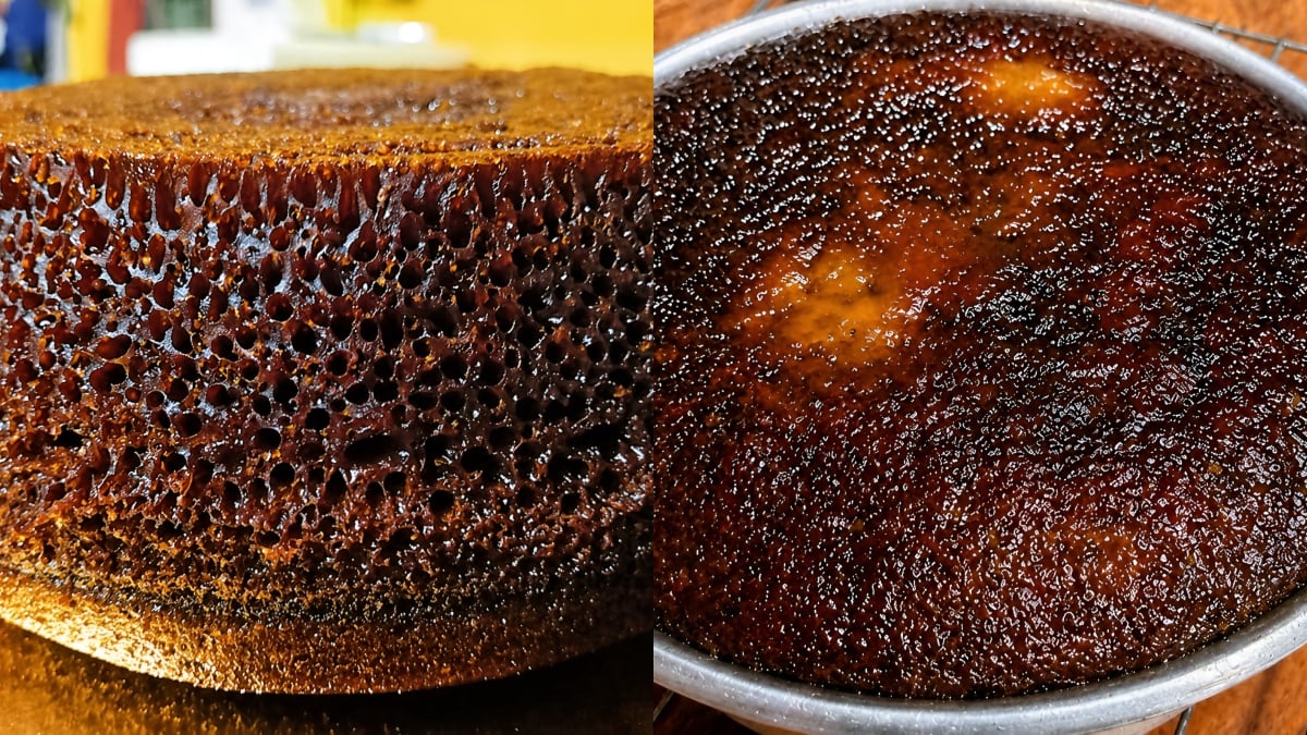 kek gula hangus kukus