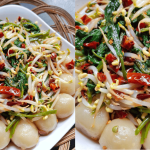 Resipi Bebola Pedas Viral! Campur Kangkung & Tauge, Rasa Segar Kenyal Memikat