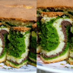 Resipi Kek Marble Coklat Matcha Gebu & Corak Cantik, Memang Buat Tak Sabar Nak Makan!