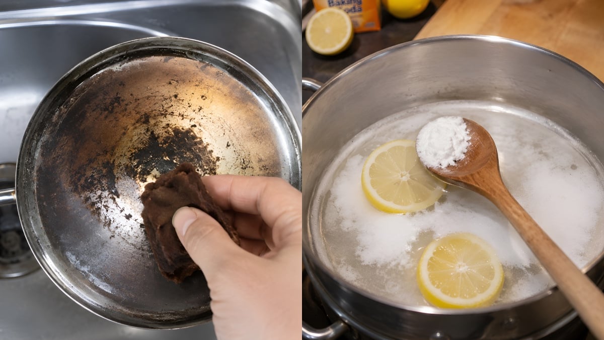 cara buang kerak periuk