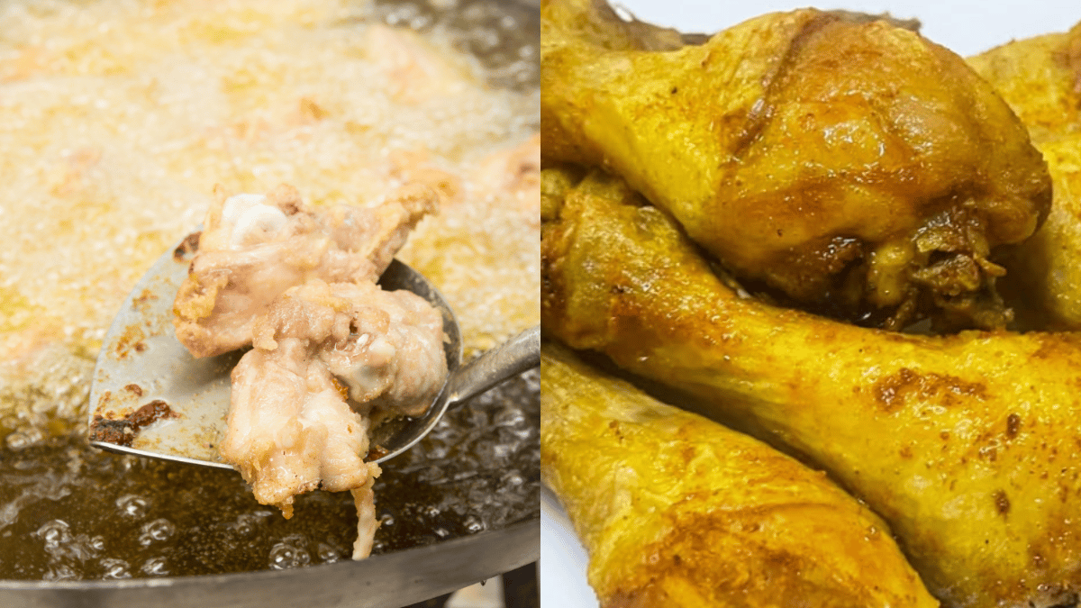 ayam goreng keluar darah
