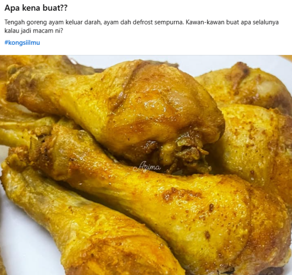 ayam goreng keluar darah
