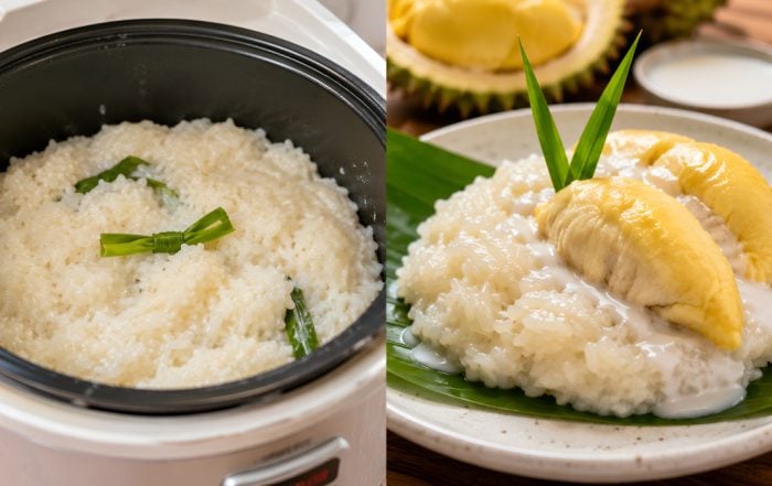 cara buat pulut durian