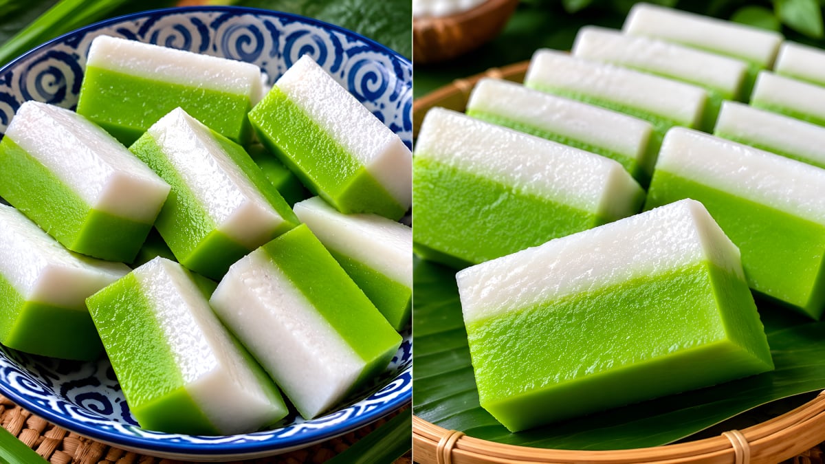 kuih tepung talam pandan