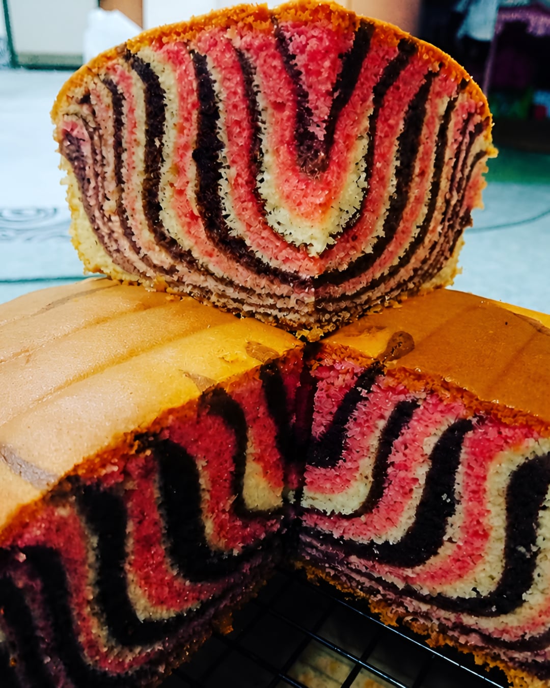 resepi kek marble moist