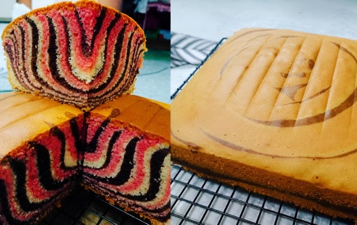 resepi kek marble moist