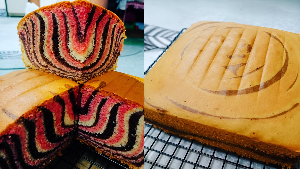 resepi kek marble moist
