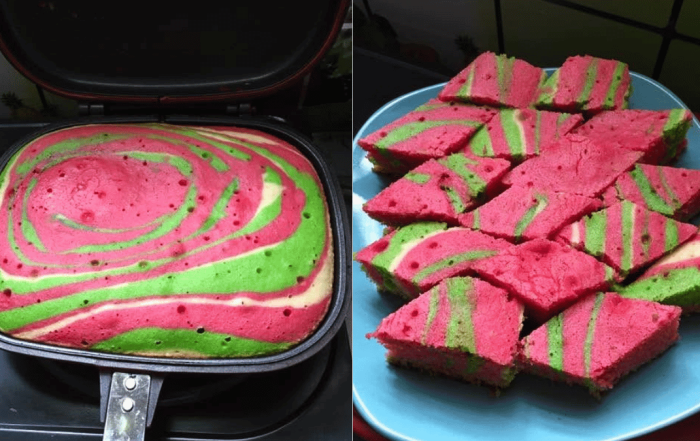 resepi kek minyak pelangi