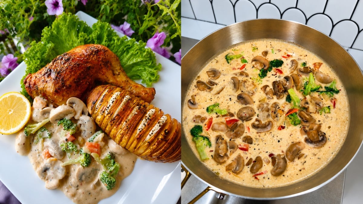 Creamy Chicken Mushroom Viral, Hanya Perap Ayam Guna Yogurt Buat Isi Lebih Lembut & Juicy