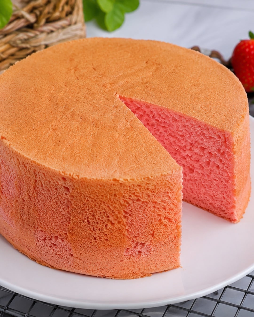 resepi kek span strawberry